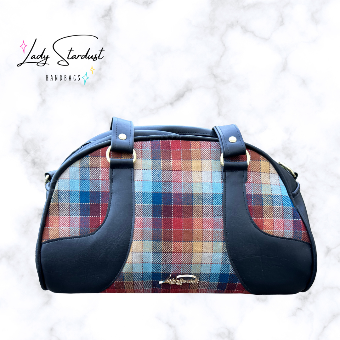 Plaid Wool Bowler Bag