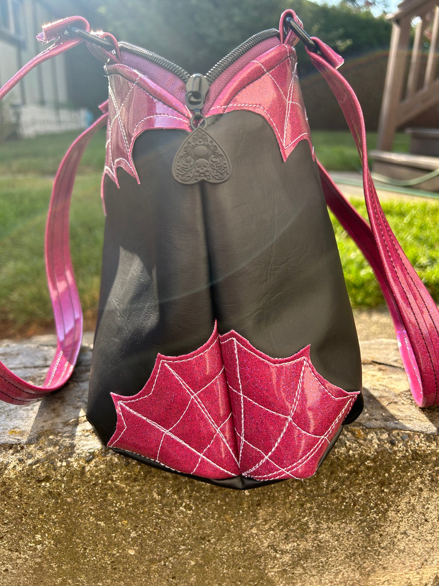 Purple Webbed Shoulder Bag