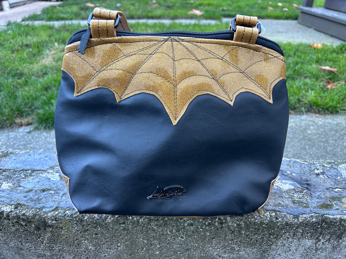 Gold Webbed Shoulder Bag